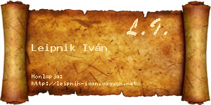 Leipnik Iván névjegykártya